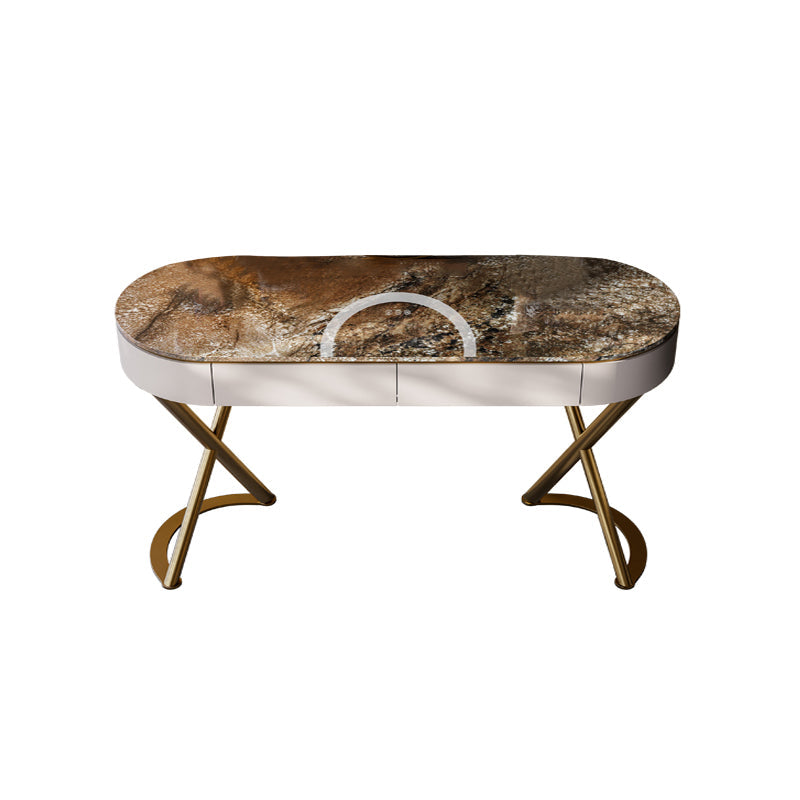 Tavolo da vanità a specchio illuminato set lussuoso tavolo da toeletta da top in pietra