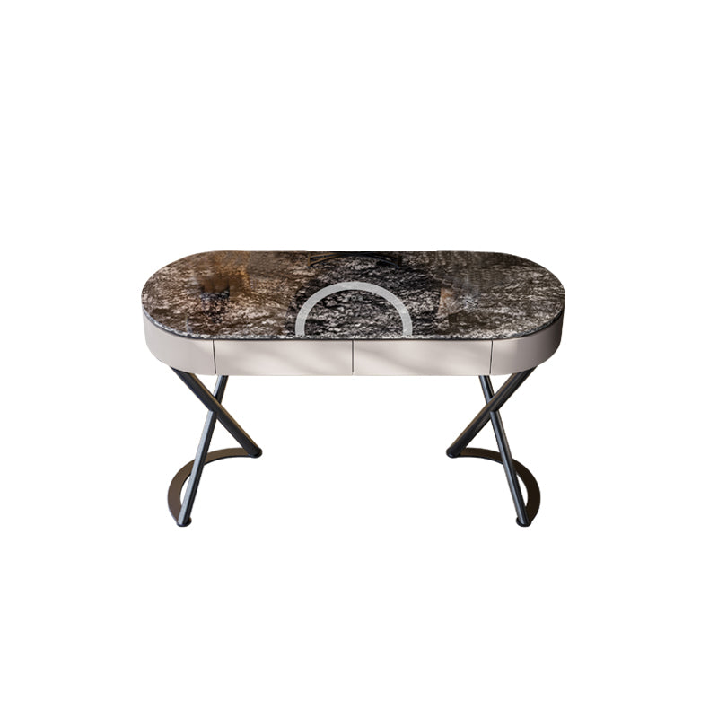 Tavolo da vanità a specchio illuminato set lussuoso tavolo da toeletta da top in pietra