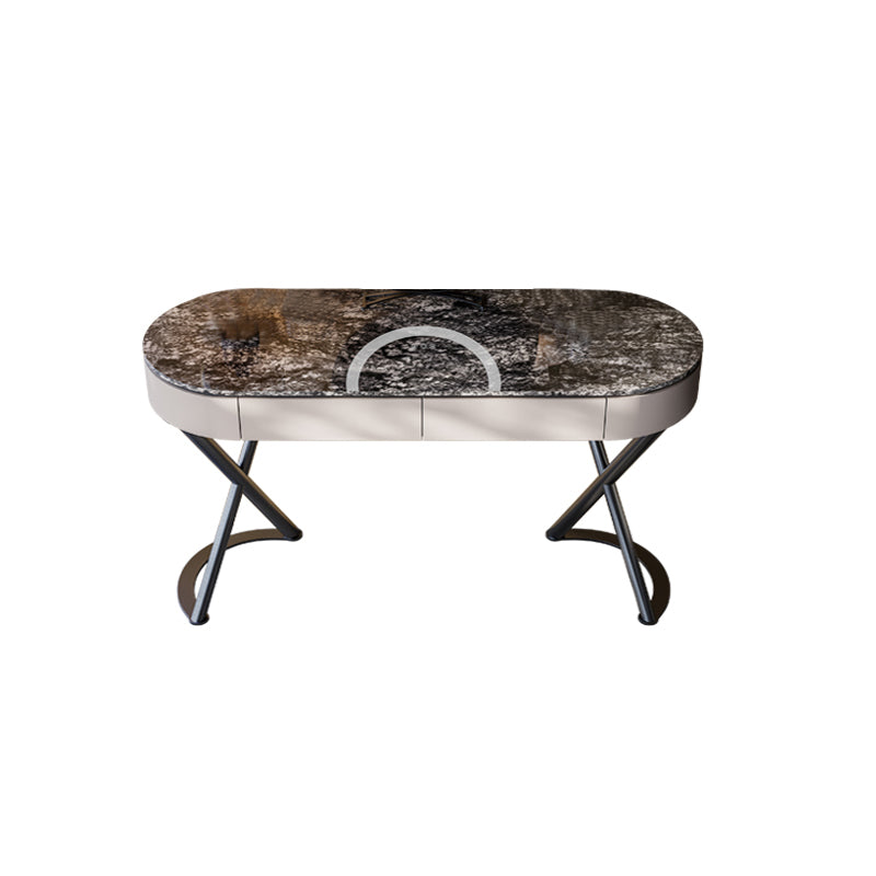 Tavolo da vanità a specchio illuminato set lussuoso tavolo da toeletta da top in pietra