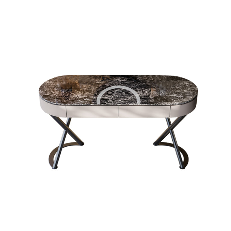 Tavolo da vanità a specchio illuminato set lussuoso tavolo da toeletta da top in pietra