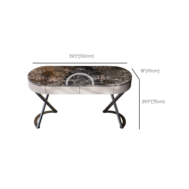 Tavolo da vanità a specchio illuminato set lussuoso tavolo da toeletta da top in pietra