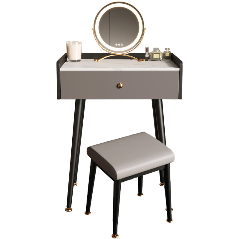 Contemporary Makeup Vanity Desk Stone Dressing Table with Drawer