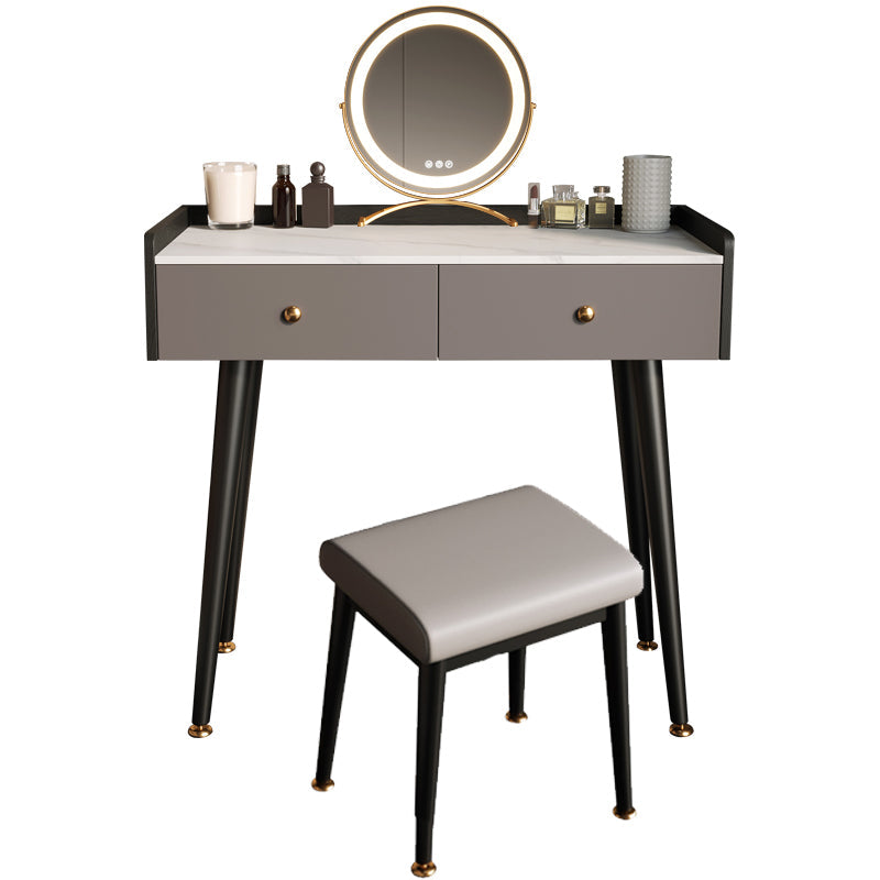 Contemporary Makeup Vanity Desk Stone Dressing Table with Drawer