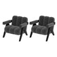Wood Frame Accent ArmChair Sewn Pillow Back Sled Chair in Gray 2 Piece Set Clearhalo 'Accent Chairs' 'accent_chairs' 'Chairs & Seating' 'furn' 'furn_accent_chairs' 'Furniture' 'Living Room Furniture' 6706020