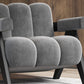 Wood Frame Accent ArmChair Sewn Pillow Back Sled Chair in Gray Clearhalo 'Accent Chairs' 'accent_chairs' 'Chairs & Seating' 'furn' 'furn_accent_chairs' 'Furniture' 'Living Room Furniture' 6706029