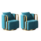 Glam Style Velvet ArmChair Solid Color Swivel Pillow Back Chair Blue 2 Piece Set Clearhalo 'Accent Chairs' 'accent_chairs' 'Chairs & Seating' 'furn' 'furn_accent_chairs' 'Furniture' 'Living Room Furniture' 6706056