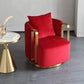 Glam Style Velvet ArmChair Solid Color Swivel Pillow Back Chair Red 1 Piece Clearhalo 'Accent Chairs' 'accent_chairs' 'Chairs & Seating' 'furn' 'furn_accent_chairs' 'Furniture' 'Living Room Furniture' 6706058