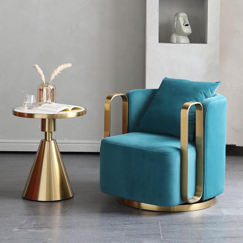 Glam Style Velvet ArmChair Solid Color Swivel Pillow Back Chair Clearhalo 'Accent Chairs' 'accent_chairs' 'Chairs & Seating' 'furn' 'furn_accent_chairs' 'Furniture' 'Living Room Furniture' 6706061
