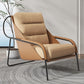 Mid-century Pu Leather Lounge Chair Solid Color Sewn Pillow Back Chair Clearhalo 'Accent Chairs' 'accent_chairs' 'Chairs & Seating' 'furn' 'furn_accent_chairs' 'Furniture' 'Living Room Furniture' 6706110