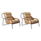 Mid-century Pu Leather Lounge Chair Solid Color Sewn Pillow Back Chair Orange 2 Piece Set Clearhalo 'Accent Chairs' 'accent_chairs' 'Chairs & Seating' 'furn' 'furn_accent_chairs' 'Furniture' 'Living Room Furniture' 6706117