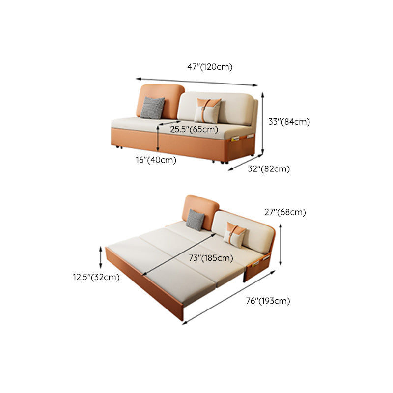 32"W Scandinavian Sofa Bed Pillow Included Cushion Back Sleeper Sofa Clearhalo 'furn' 'furn_futons' 'Furniture' 'Futons & Daybeds' 'Futons' 'Living Room Furniture' 6706321