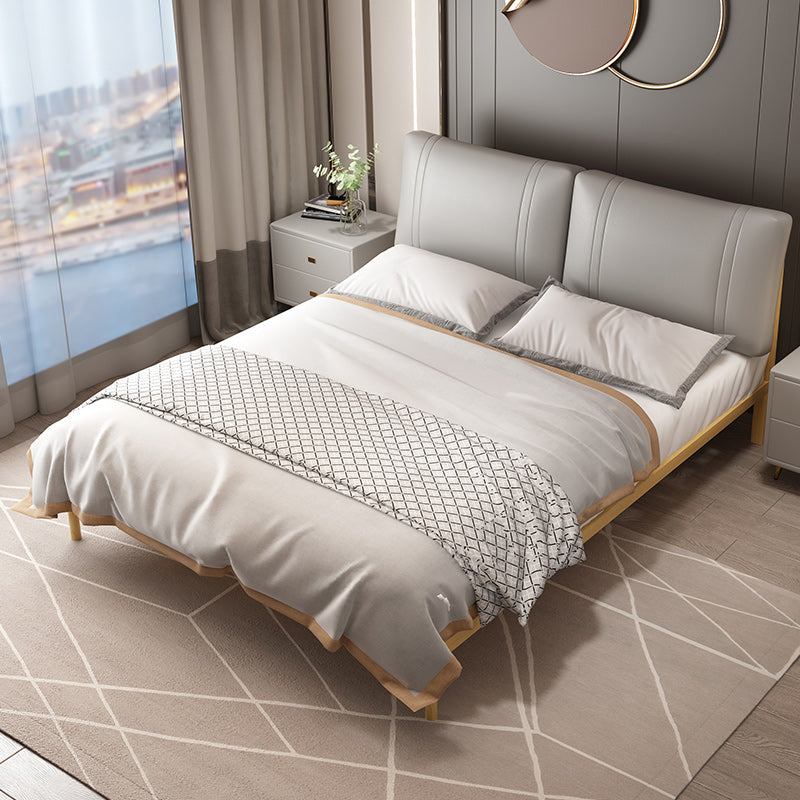 Piattaforma glam a colori solidi telaio in metallo con testiera