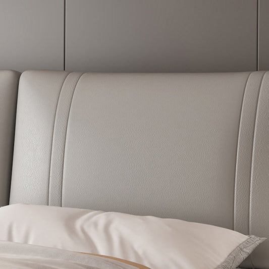 Glam Solid Color Platform Bed Metal Bed Frame with Headboard