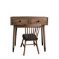 Contemporary Make-up Vanity with Drawers in Brown Solid Wood