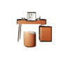 Glam Make-up Vanity Flip-Top Leather 5-Drawers Mirror Vanity Set Makeup Vanity & Mirror & Stools 31.5"L x 18"W x 31.5"H Clearhalo 'Bedroom Furniture' 'furn' 'furn_makeup_vanities' 'Furniture' 'Makeup Vanities' 'makeup_vanities' 6706401
