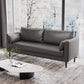 Tuxedo Arm Sofa Stain Resistant Faux Leather Standard Sofa with 4 Pillows Grey Clearhalo 'furn' 'furn_sofas' 'Furniture' 'Living Room Furniture' 'Sofa' 'sofas' 6706426