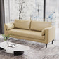 Tuxedo Arm Sofa Stain Resistant Faux Leather Standard Sofa with 4 Pillows Beige Clearhalo 'furn' 'furn_sofas' 'Furniture' 'Living Room Furniture' 'Sofa' 'sofas' 6706429