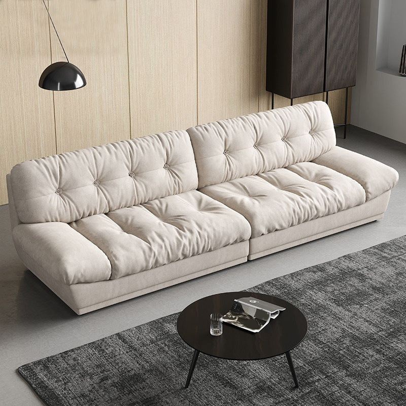 Armless Sofa Stain Resistant Standard Sofa with Tufted Split-Back
