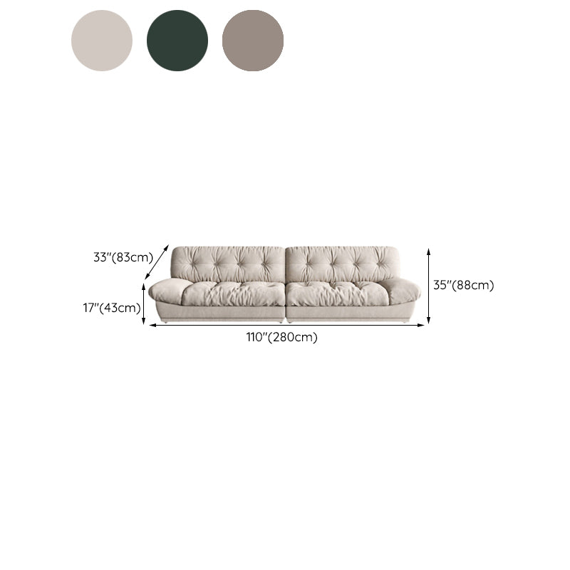 Armless Sofa Stain Resistant Standard Sofa with Tufted Split-Back