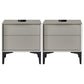 2 Drawers Contemporary Accent Table Nightstand Antique Finish Nightstand