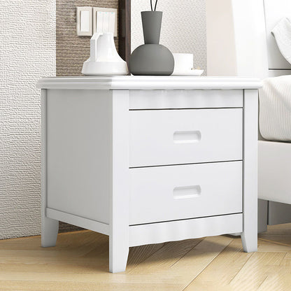 2 - Drawer Traditional Accent Table Nightstand Antique Finish Bed Nightstand 18.5"L x 15"W x 18.5"H White 1 Piece Clearhalo 'Bedroom Furniture' 'furn' 'furn_night_stand' 'Furniture' 'night_stand' 'Nightstands' 6709189