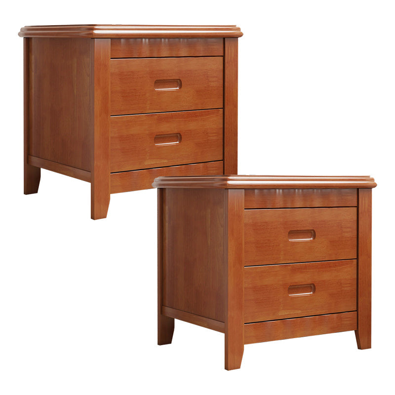 2 - Drawer Traditional Accent Table Nightstand Antique Finish Bed Nightstand 18.5"L x 15"W x 18.5"H Brown 2 Piece Set Clearhalo 'Bedroom Furniture' 'furn' 'furn_night_stand' 'Furniture' 'night_stand' 'Nightstands' 6709192