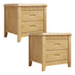 2 - Drawer Traditional Accent Table Nightstand Antique Finish Bed Nightstand 18.5"L x 15"W x 18.5"H Natural 2 Piece Set Clearhalo 'Bedroom Furniture' 'furn' 'furn_night_stand' 'Furniture' 'night_stand' 'Nightstands' 6709194