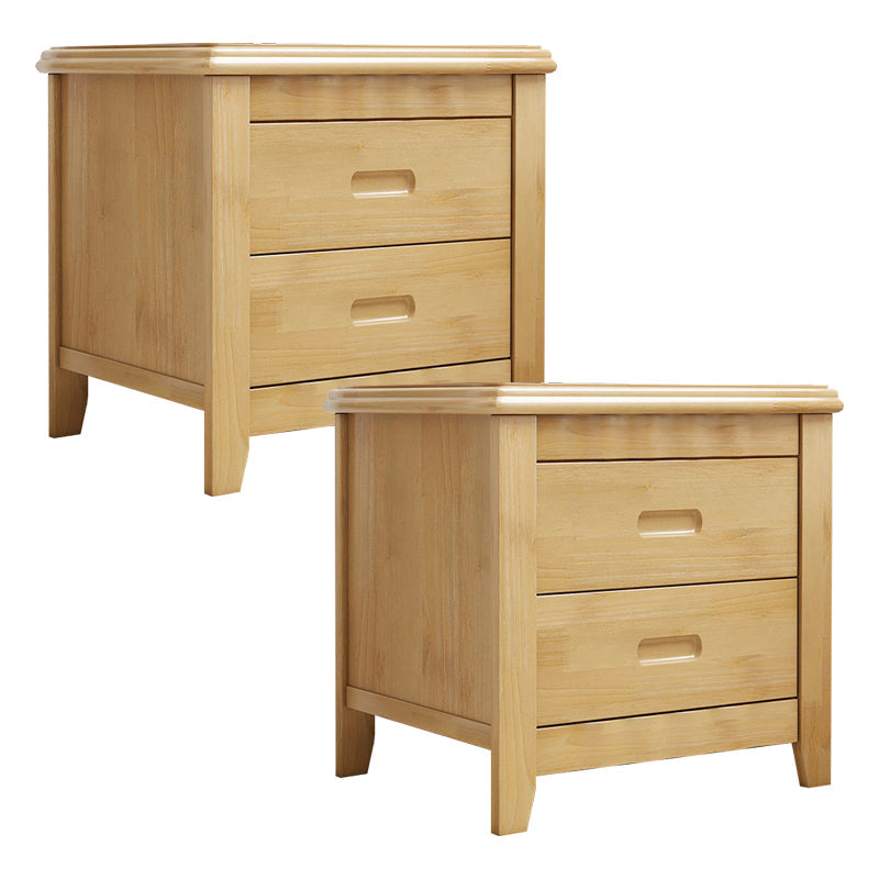 2 - Drawer Traditional Accent Table Nightstand Antique Finish Bed Nightstand 18.5"L x 15"W x 18.5"H Natural 2 Piece Set Clearhalo 'Bedroom Furniture' 'furn' 'furn_night_stand' 'Furniture' 'night_stand' 'Nightstands' 6709194