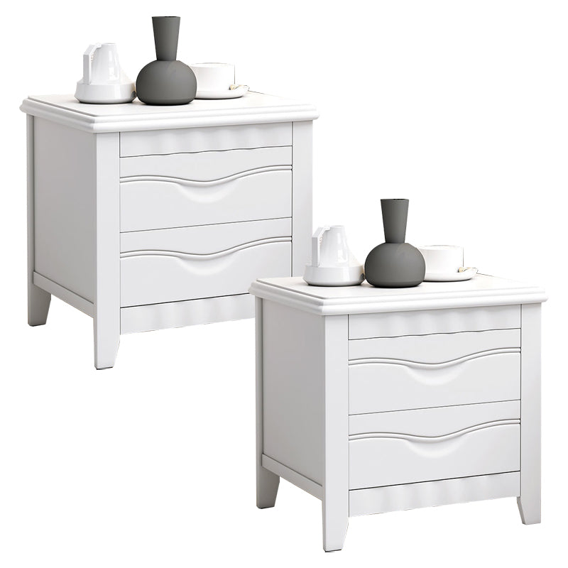 2 - Drawer Traditional Accent Table Nightstand Antique Finish Bed Nightstand 20"L x 16.5"W x 20"H White 2 Piece Set Clearhalo 'Bedroom Furniture' 'furn' 'furn_night_stand' 'Furniture' 'night_stand' 'Nightstands' 6709197