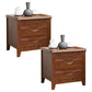 2 - Drawer Traditional Accent Table Nightstand Antique Finish Bed Nightstand 20"L x 16.5"W x 20"H Nut-Brown 2 Piece Set Clearhalo 'Bedroom Furniture' 'furn' 'furn_night_stand' 'Furniture' 'night_stand' 'Nightstands' 6709203