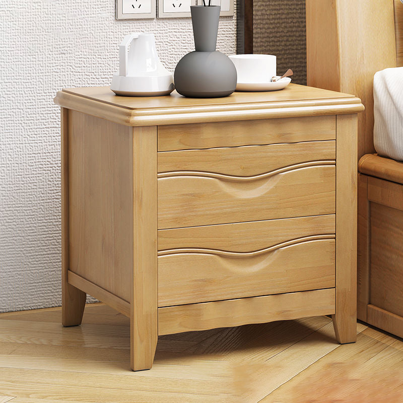 2 - Drawer Traditional Accent Table Nightstand Antique Finish Bed Nightstand 20"L x 16.5"W x 20"H Natural 1 Piece Clearhalo 'Bedroom Furniture' 'furn' 'furn_night_stand' 'Furniture' 'night_stand' 'Nightstands' 6709210