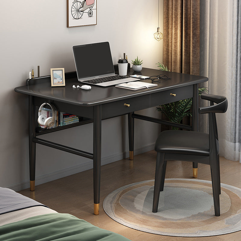 Rectangular Shaped Office Desk Reversible Multiple Colors Writing Desk for Office Black Clearhalo 'furn' 'furn_office_desk' 'Furniture' 'Office Desks' 'Office Furniture' 'office_desk' 6709332