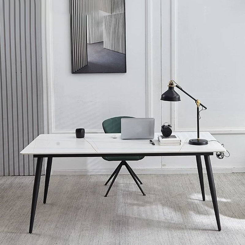 Scrivania contemporanea da scrivania rettangolare con gambe metalliche