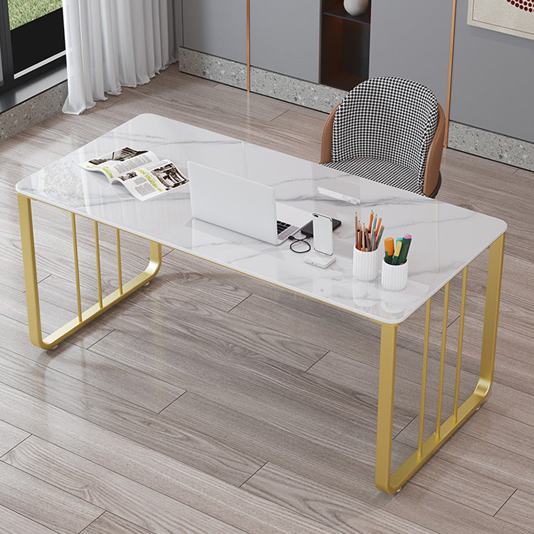 Glam 29.53-inch Tall Writing Desk Stone Rectangular Office Desk Clearhalo 'furn' 'furn_office_desk' 'Furniture' 'Office Desks' 'Office Furniture' 'office_desk' 6709454