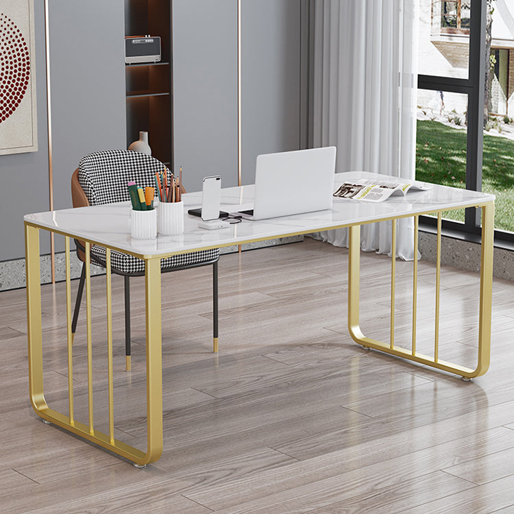 Glam 29.53-inch Tall Writing Desk Stone Rectangular Office Desk Clearhalo 'furn' 'furn_office_desk' 'Furniture' 'Office Desks' 'Office Furniture' 'office_desk' 6709457