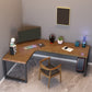 Industrial Solid Wood Writing Desk L-Shape Office Desk with Metal Legs 70.9"L x 31.5"W x 29.5"H Left Hand Return Clearhalo 'furn' 'furn_office_desk' 'Furniture' 'Office Desks' 'Office Furniture' 'office_desk' 6709488