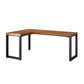 Industrial Solid Wood Writing Desk L-Shape Office Desk with Metal Legs Left Hand Return Clearhalo 'furn' 'furn_office_desk' 'Furniture' 'Office Desks' 'Office Furniture' 'office_desk' 6709491