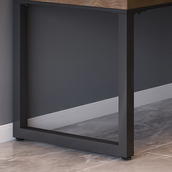 Industrial Solid Wood Writing Desk L-Shape Office Desk with Metal Legs Clearhalo 'furn' 'furn_office_desk' 'Furniture' 'Office Desks' 'Office Furniture' 'office_desk' 6709495