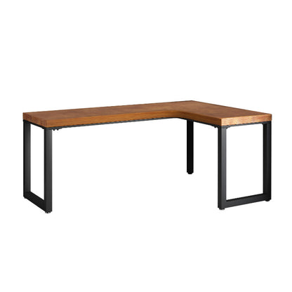 Industrial Solid Wood Writing Desk L-Shape Office Desk with Metal Legs Right Hand Return Clearhalo 'furn' 'furn_office_desk' 'Furniture' 'Office Desks' 'Office Furniture' 'office_desk' 6709496
