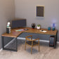 Industrial Solid Wood Writing Desk L-Shape Office Desk with Metal Legs Clearhalo 'furn' 'furn_office_desk' 'Furniture' 'Office Desks' 'Office Furniture' 'office_desk' 6709499
