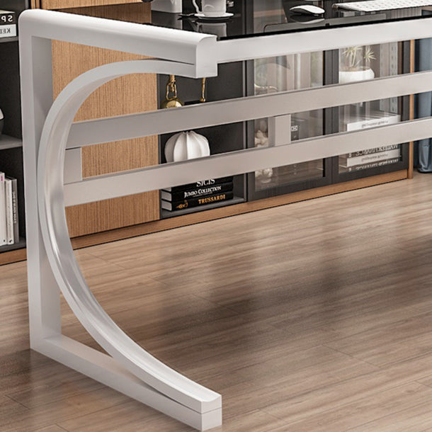 Contemporary Glass Office Desk Antique Finish Rectangular Computer Desk Clearhalo 'furn' 'furn_office_desk' 'Furniture' 'Office Desks' 'Office Furniture' 'office_desk' 6709533