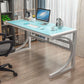 Contemporary Glass Office Desk Antique Finish Rectangular Computer Desk White Blue Clearhalo 'furn' 'furn_office_desk' 'Furniture' 'Office Desks' 'Office Furniture' 'office_desk' 6709535