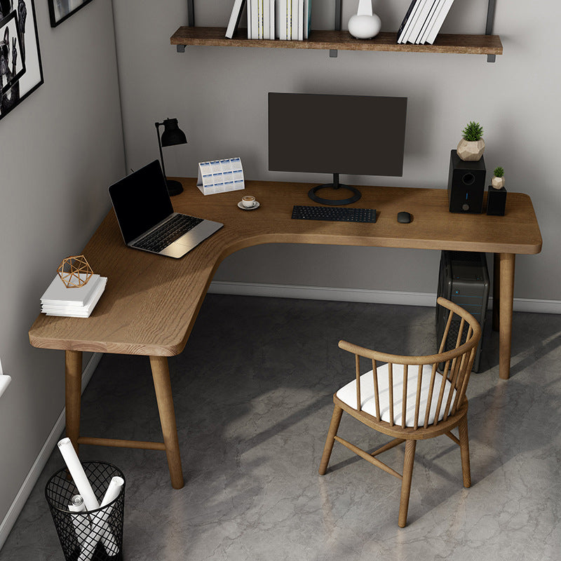 29,25 inch H Industrieel Office Desk Solid Wood L-Shape Writing Desk