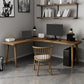 29,25 inch H Industrieel Office Desk Solid Wood L-Shape Writing Desk