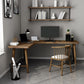 29,25 inch H Industrieel Office Desk Solid Wood L-Shape Writing Desk