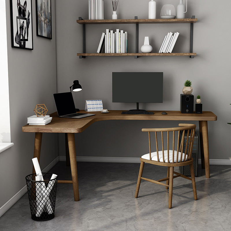 29,25 inch H Industrieel Office Desk Solid Wood L-Shape Writing Desk