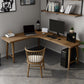 29,25 inch H Industrieel Office Desk Solid Wood L-Shape Writing Desk