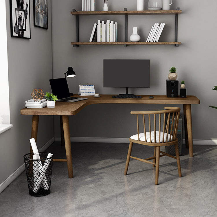 29,25 inch H Industrieel Office Desk Solid Wood L-Shape Writing Desk