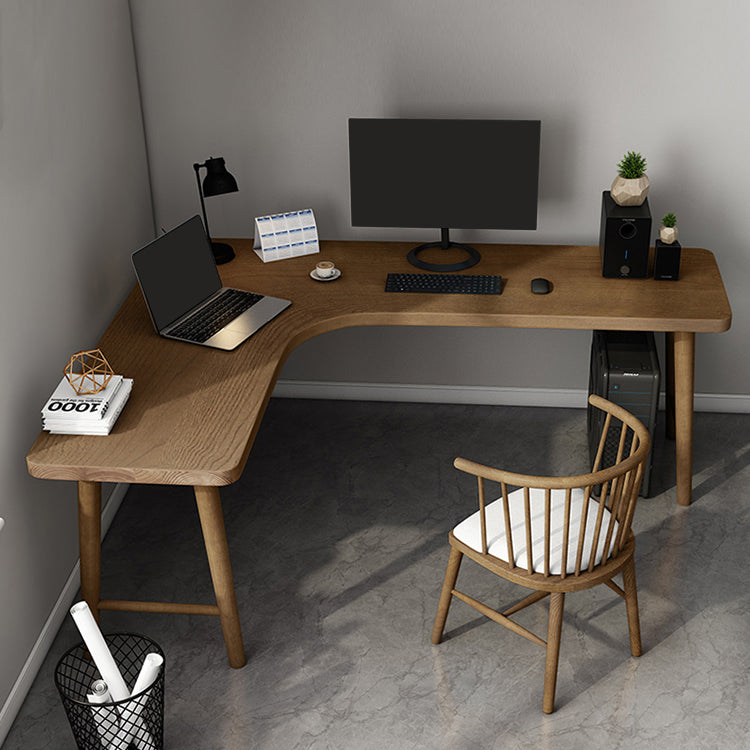 29,25 inch H Industrieel Office Desk Solid Wood L-Shape Writing Desk