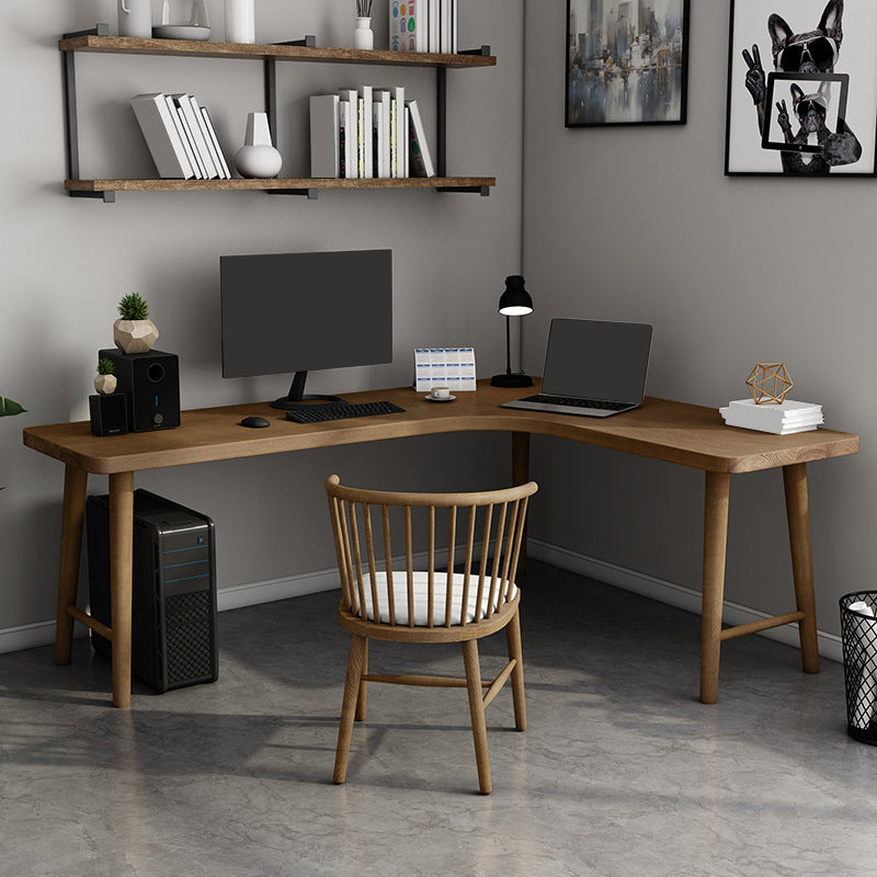 29,25 inch H Industrieel Office Desk Solid Wood L-Shape Writing Desk
